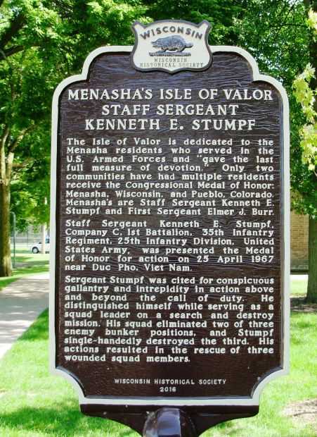 MENASHA’S ISLE OF VALOR STAFF SERGEANT KENNETH E. STUMF MEMORIAL MARKER