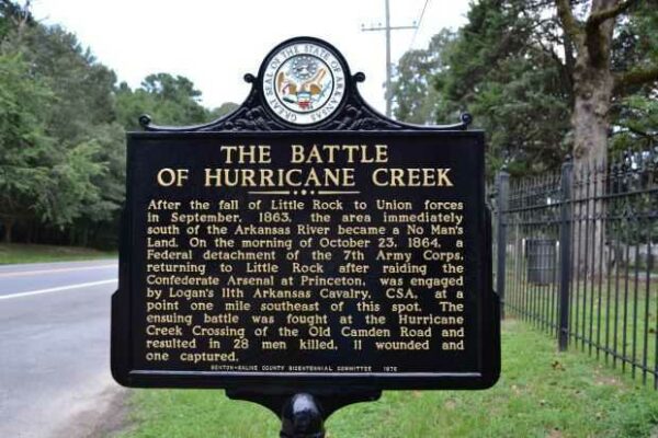 THE BATTLE OF HURRICAN CREEK WAR MEMORIAL MARKER