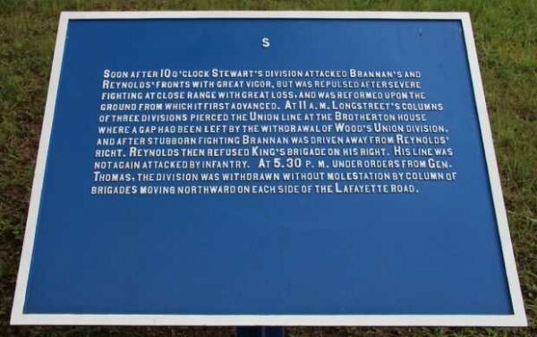 REYNOLD’S DIVISION THOMAS’ CORPS MEMORIAL PLAQUE B