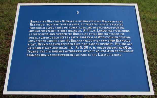 REYNOLD’S DIVISION THOMAS’ CORPS MEMORIAL PLAQUE B