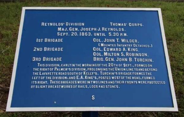 REYNOLD’S DIVISION THOMAS’ CORPS MEMORIAL PLAQUE A