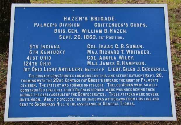 HAZEN’S BRIGADE MEMORIAL PLAQUE III