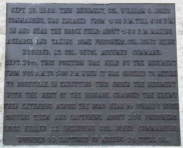 36TH OHIO INFANTRY WAR MEMORIAL PLAQUE