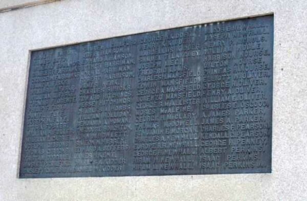 TOWN OF SAUGUS CIVIL WAR MONUMENT PLAQUE C