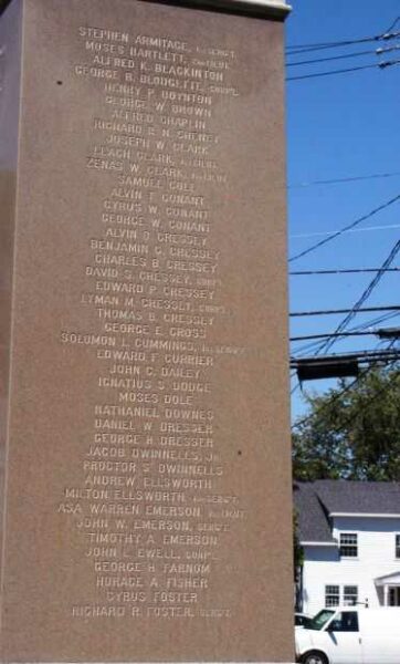 ROWLEY CIVIL WAR MEMORIAL SIDE B