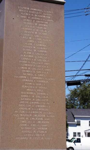 ROWLEY CIVIL WAR MEMORIAL SIDE B