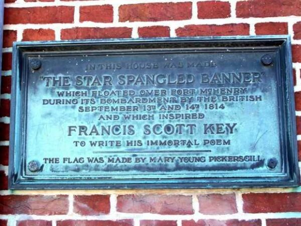 THE STAR SPANGLED BANNER MEMORIAL PLAQUE