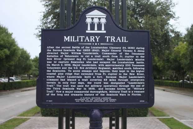 MILITARY TRAIL MEMORIAL MARKER