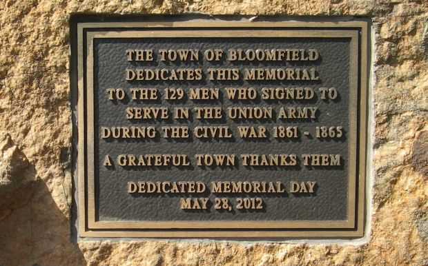 BLOOMFIELD CIVIL WAR MEMORIAL PLAQUE