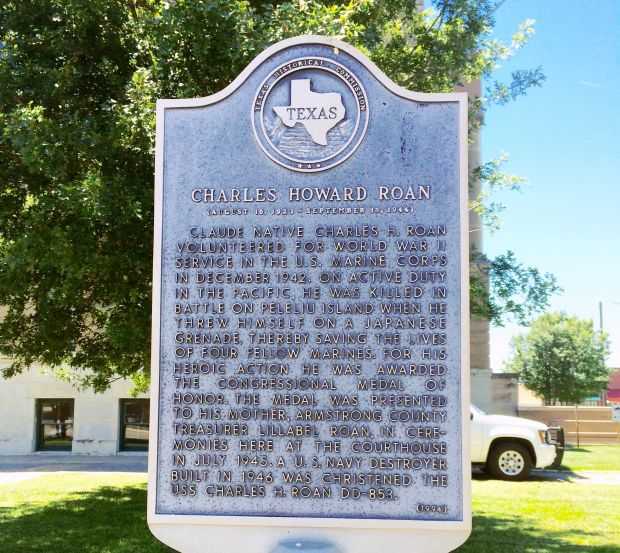 CHARLES HOWARD ROAN WAR MEMORIAL MARKER