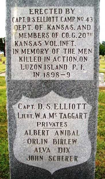 COMPANY G, 20TH KANSAS VOLUNTEER INFANTRY WAR MEMORIAL