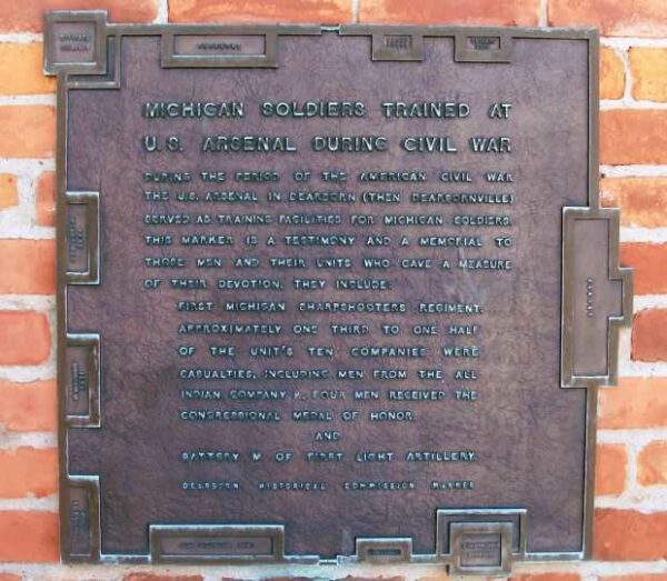 MICHIGAN SOLDIERS TRAINED AT U.S. ARSENAL DURING CIVIL WAR MEMORIAL