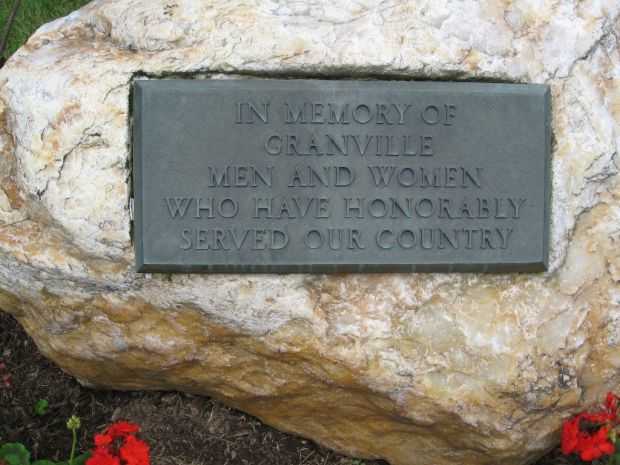 GRANVILLE VETERANS MEMORIAL PLAQUE