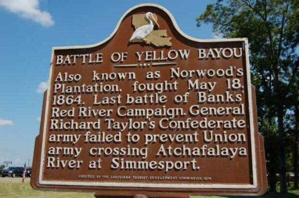 BATTLE OF YELLOW BAYOU WAR MEMORIAL MARKER