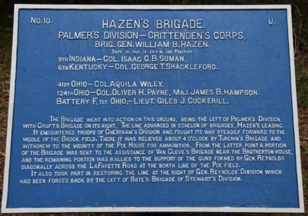 HAZEN’S BRIGADE MEMORIAL PLAQUE VI