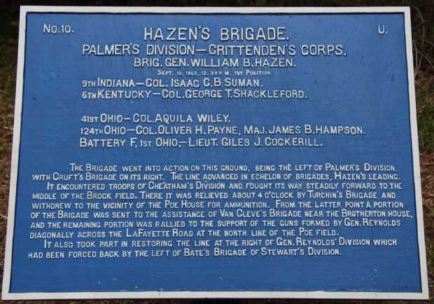 HAZEN’S BRIGADE MEMORIAL PLAQUE VI