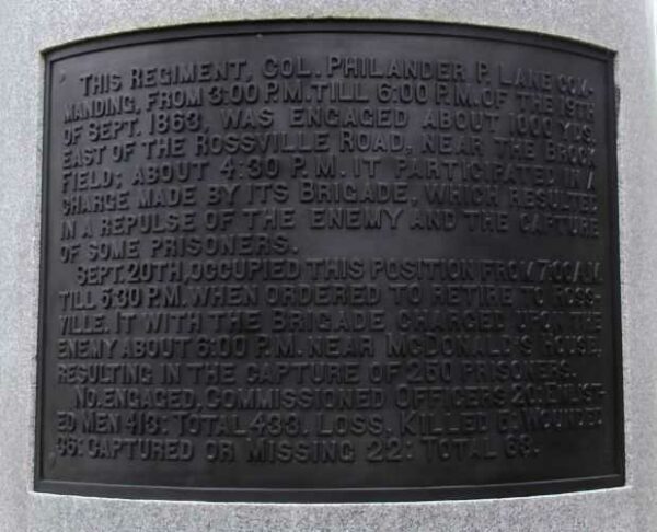 11TH OHIO INFANTRY WAR MEMORIAL PLAQUE