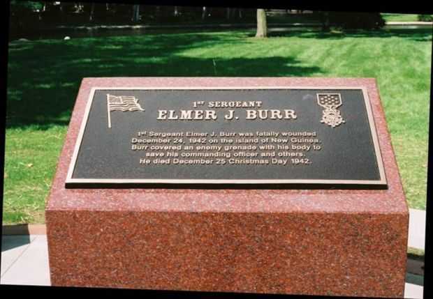 1ST SERGEANT ELMER J. BURR MEDAL OF HONOR MEMORIAL PLAQUE
