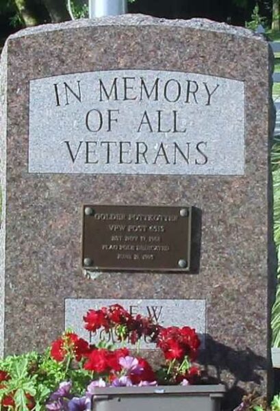 GOLDER POTTKOTTER VFW POST 6515 VETERANS MEMORIAL STONE