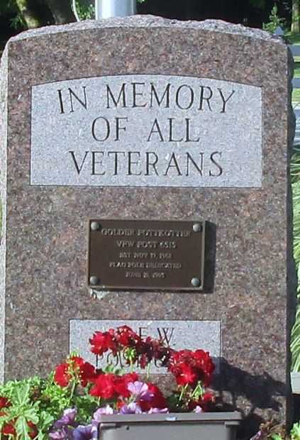 GOLDER POTTKOTTER VFW POST 6515 VETERANS MEMORIAL STONE