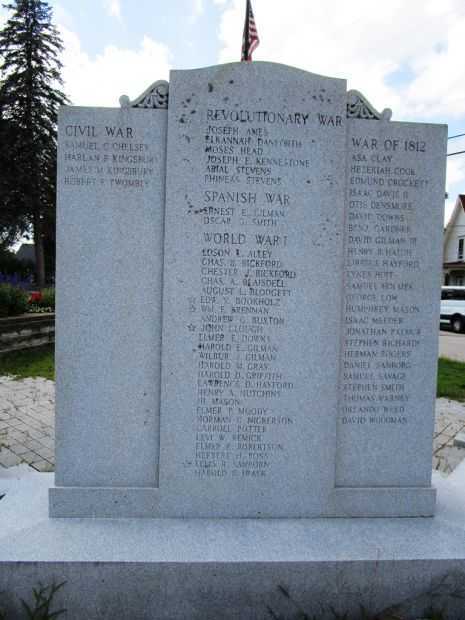 TOWN OF TAMWORTH WAR MEMORIAL STONE B