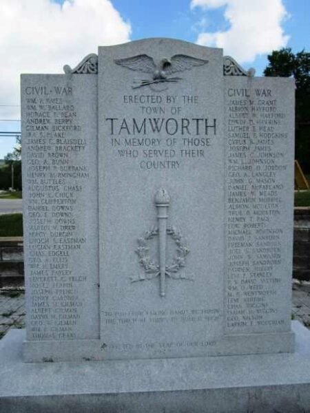 TOWN OF TAMWORTH WAR MEMORIAL STONE A