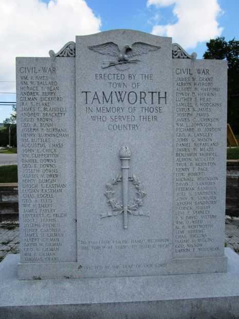 TOWN OF TAMWORTH WAR MEMORIAL STONE A