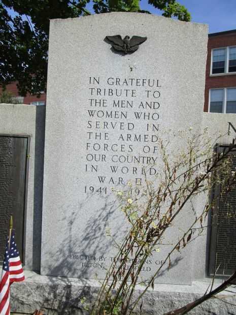 TILTON-NORTHFIELD WORLD WAR II MEMORIAL DEDICATION STONE