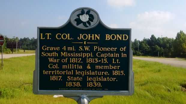LT. COL. JOHN BOND WAR MEMORIAL MARKER