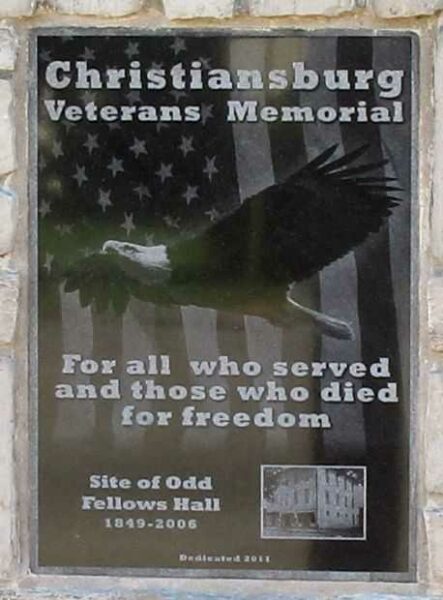 CHRISTIANSBURG VETERANS MEMORIAL PLAQUE