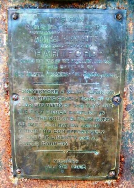 “HARTFORD” DAHLGREN GUN MEMORIAL PLAQUE