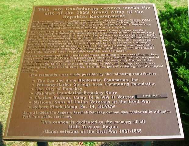 RARE CONFEDERATE CANNON WAR MEMORIAL PLAQUE