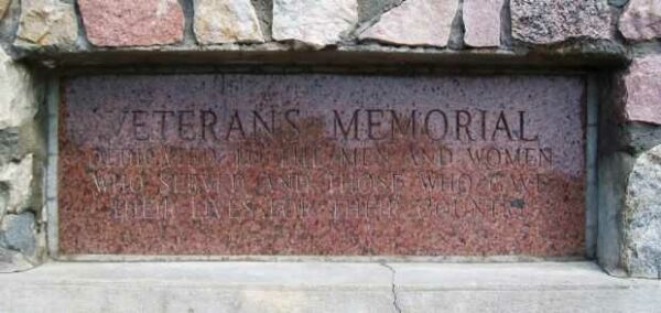 PELLSTON VETERANS MEMORIAL DEDICATION STONE