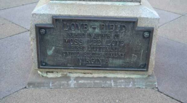 LOVE FIELD MEMORIAL PLAQUE BOTTOM FRONT