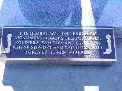 FORT POLK GLOBAL WAR ON TERRORISM MEMORIAL PLAQUE