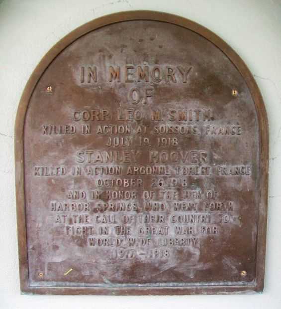 HARBOR SPRINGS WORLD WARS MEMORIAL PAVILION PLAQUE A