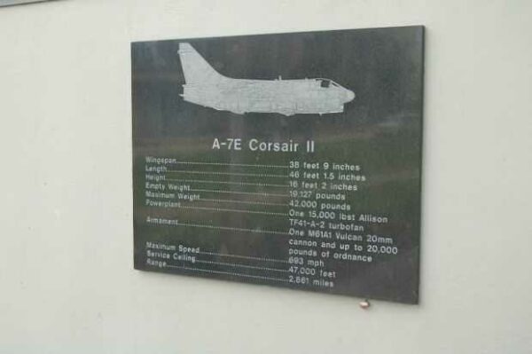 U.S.S. KIDD A-7E CORSAIR II MEMORIAL AIRPLANE PLAQUE