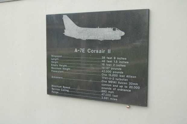 U.S.S. KIDD A-7E CORSAIR II MEMORIAL AIRPLANE PLAQUE