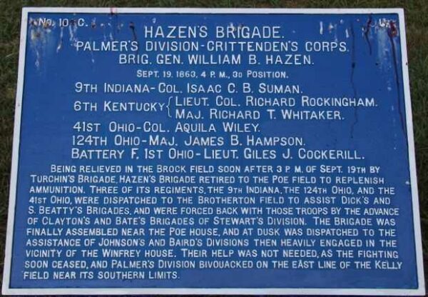 HAZEN’S BRIGADE MEMORIAL PLAQUE IV