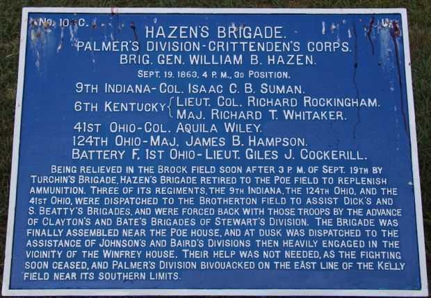 HAZEN’S BRIGADE MEMORIAL PLAQUE IV