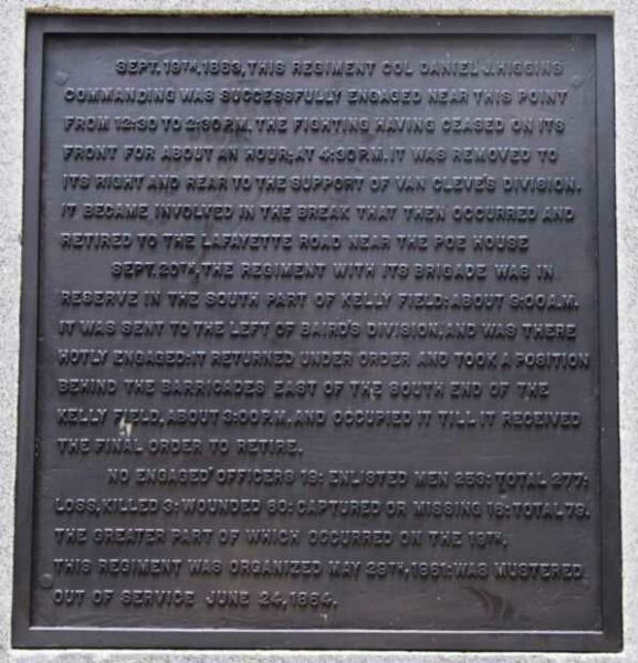 24TH. OHIO INFANTRY WAR MEMORIAL PLAQUE