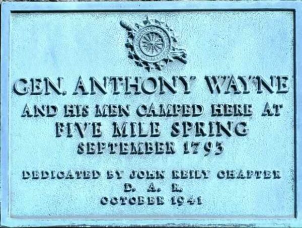GEN. ANTHONY WAYNE MEMORIAL PLAQUE