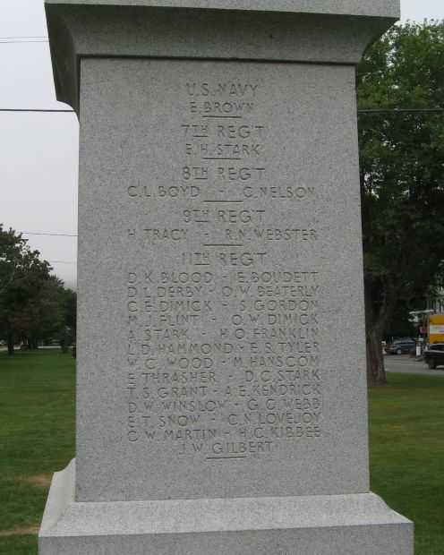 LYME CIVIL WAR MEMORIAL SIDE C