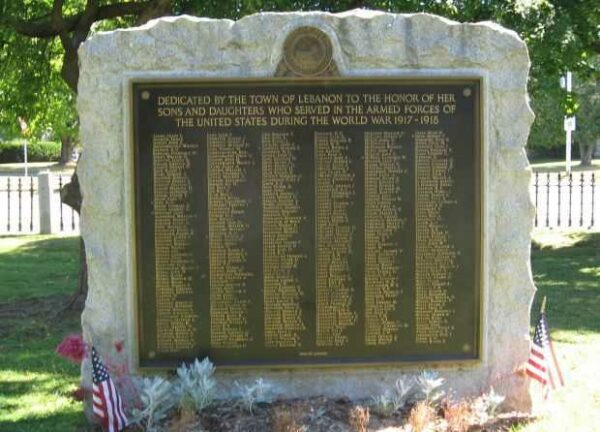 TOWN OF LEBANON WORLD WAR MEMORIAL
