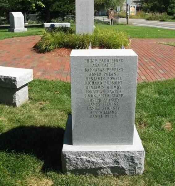ENFIELD REVOLUTIONARY WAR MEMORIAL BACK