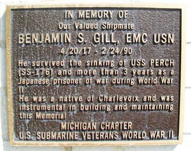 BENJAMIN S. GILL, EMC USN WAR MEMORIAL PLAQUE