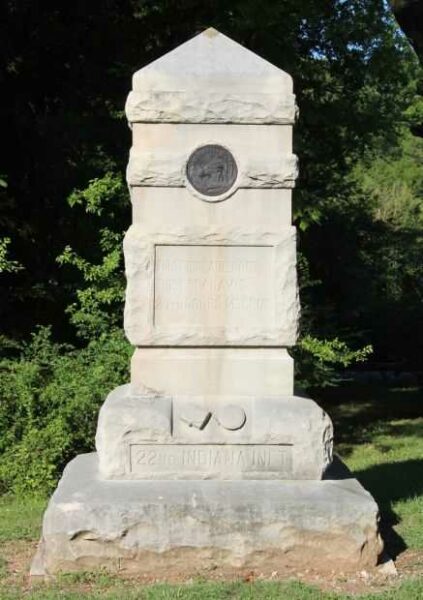 INDIANA’S TWENTY-SECOND REGIMENT INFANTRY MEMORIAL FRONT