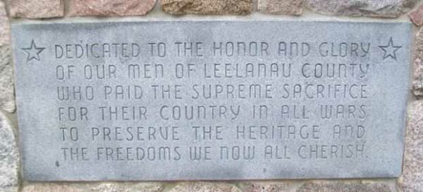 LEELANAU COUNTY VETERANS MEMORIAL DEDICATION STONE