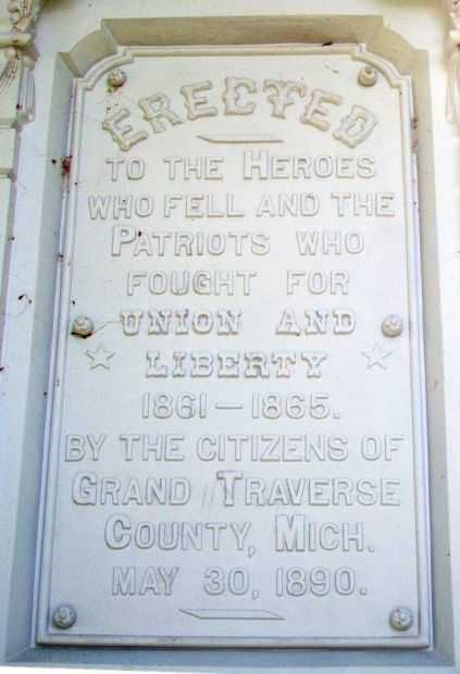 GRAND TRAVERSE COUNTY CIVIL WAR SOLDIER MEMORIAL PLAQUE B