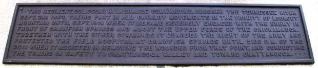 FIRST WISCONSIN CAVALRY WAR MEMORIAL PLAQUE